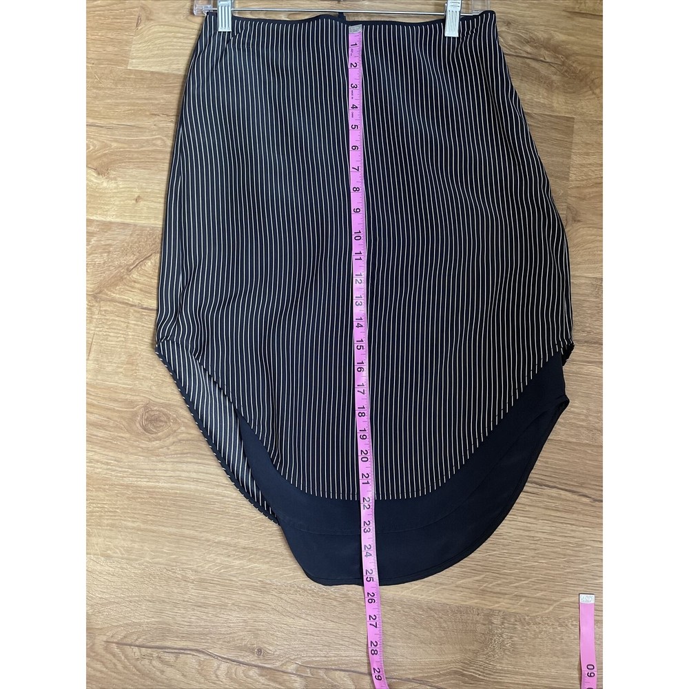 Rag & Bone Madison Pinstripe Silk A Line High Low Skirt Knee Length Size 2 - Picture 9 of 9